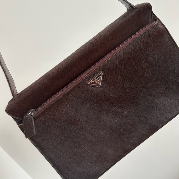 Prada vintage archive brown pony hair shoulder bag - Picture 9 of 10